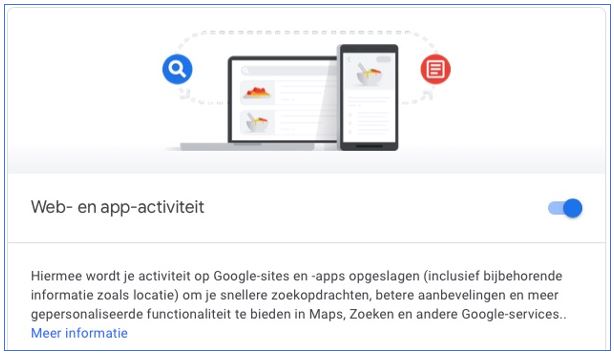 Google web en app activiteit